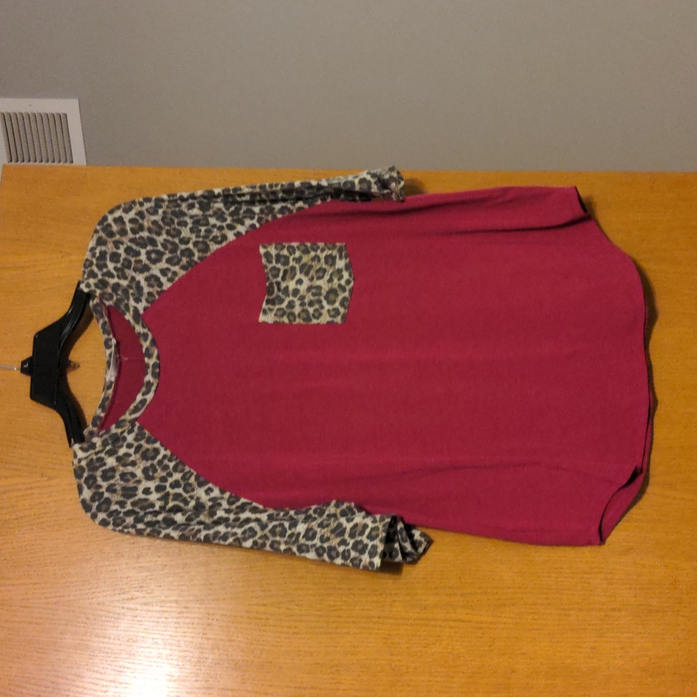 Leopard Print and Pink Tee